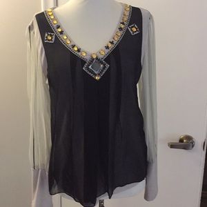 Black and grey top with bling